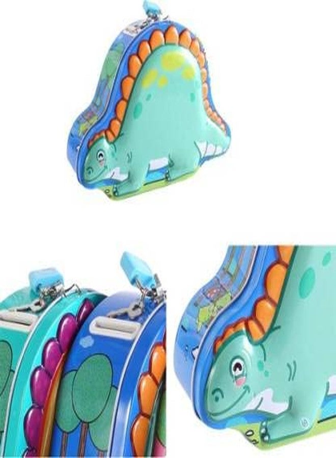 ويش كي حصالة نقود على شكل ديناصور كرتوني لطيف وجذاب من WISHKEY مع قفل أمان ومفاتيح للأطفال، صندوق لحفظ النقود وجمع العملات المعدنية للأولاد والبنات (عبوة من قطعة واحدة، متعددة الألوان) - Image 5